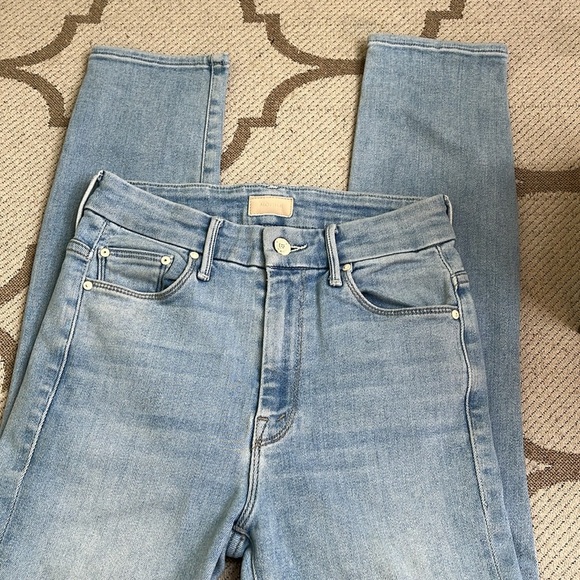 MOTHER High Waisted The Looker crop Swimming Pool Sunday Size 24 blue jeans - Picture 15 of 17